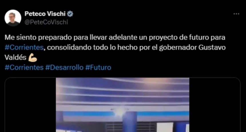 Vischi se prueba el traje de candidato a gobernador: “Tengo la cabeza en los pies”