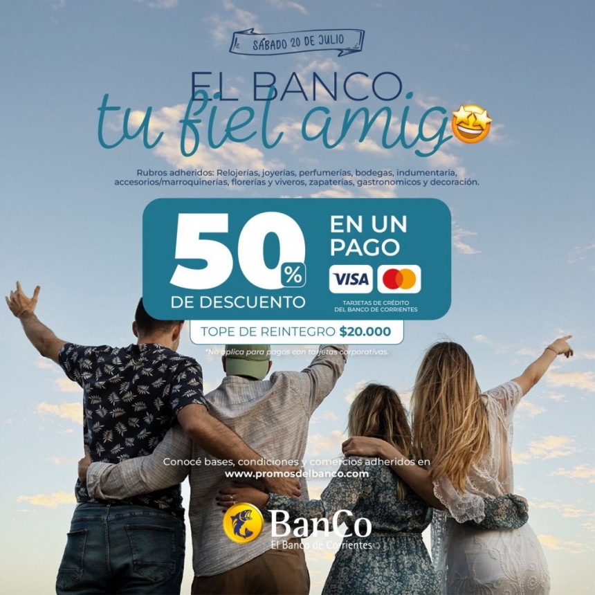El BanCo, tu fiel amigo: promo especial con 50% de  descuento en más de 10 rubros