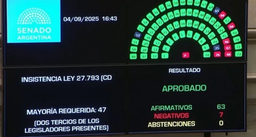 El Senado rechazó el veto de Milei a la ley de Emergencia en Discapacidad