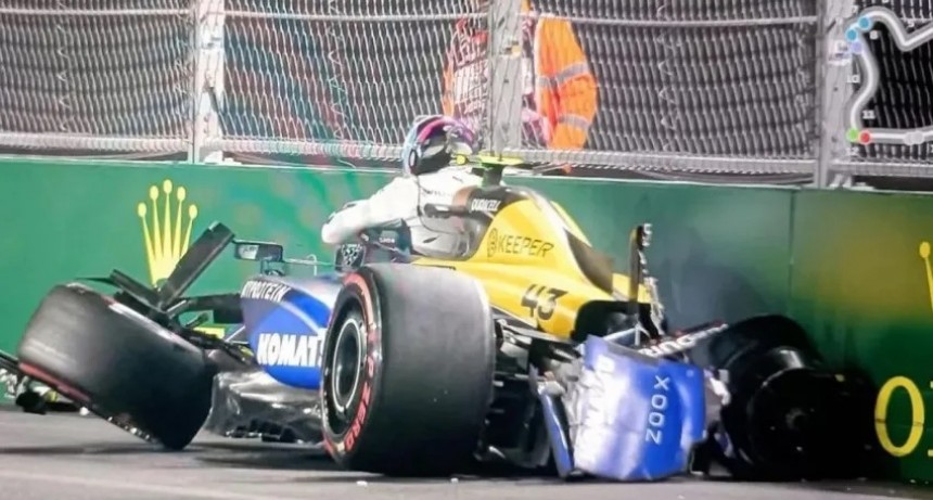 Colapinto chocó en la clasificación y está en duda su participación en la carrera del GP de Las Vegas