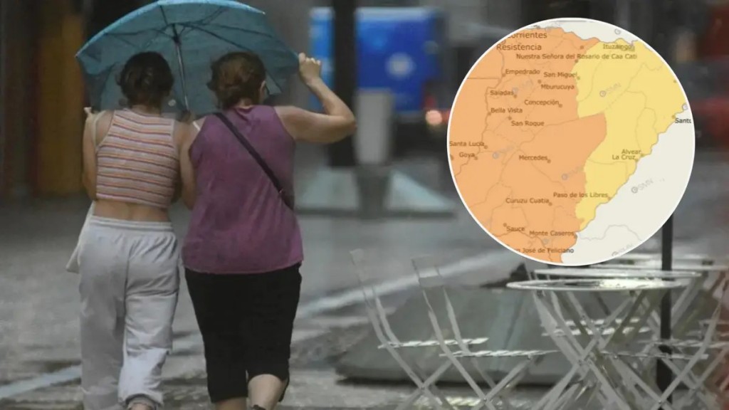Rige una doble alerta por fuertes tormentas en Corrientes