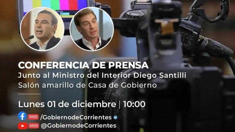 El Ministro Diego Santilli llega este lunes a Corrientes