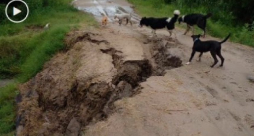 Una ruta provincial colapsó por las lluvias