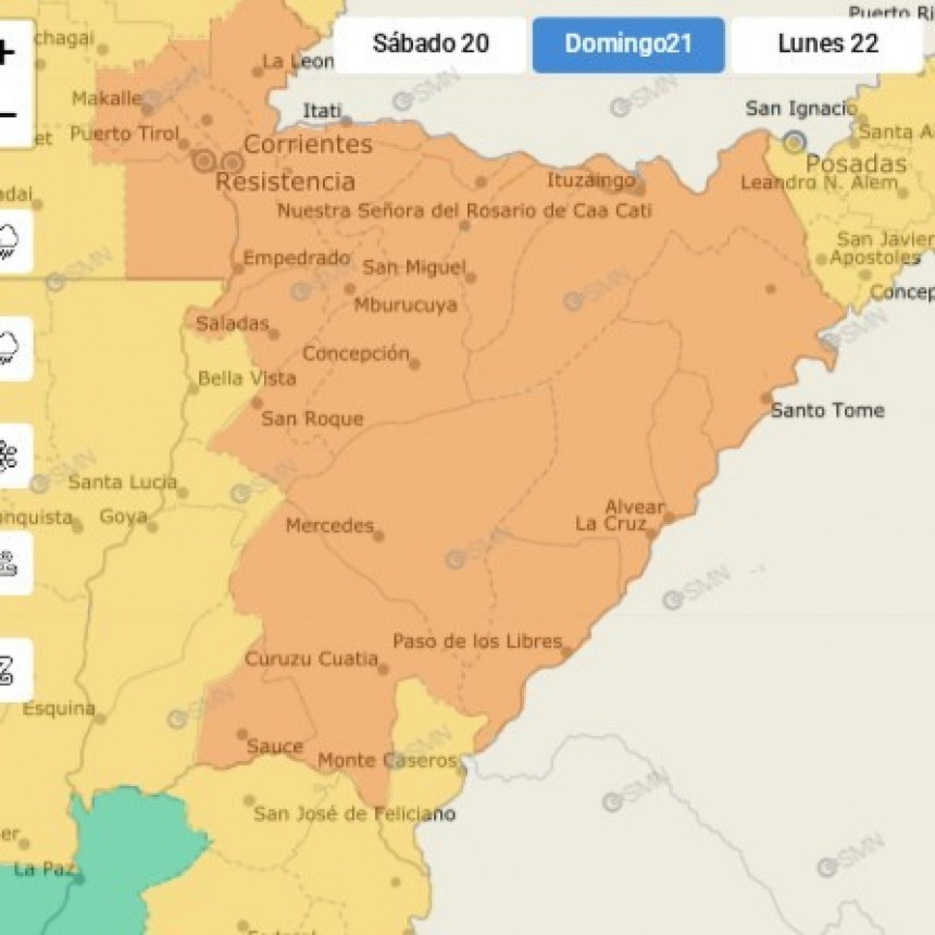 Doble alerta en Corrientes: tormentas severas en el sur y alerta amarilla en la Capital